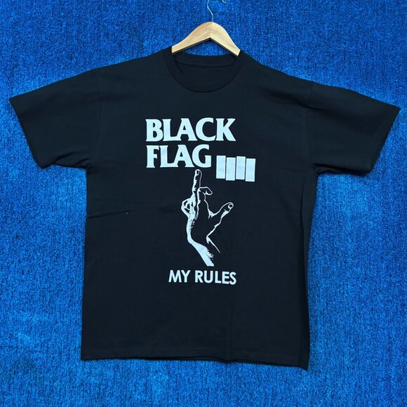 Black Flag My Rules Everything Went Black Punk Band Tee L - Picture 1 of 4